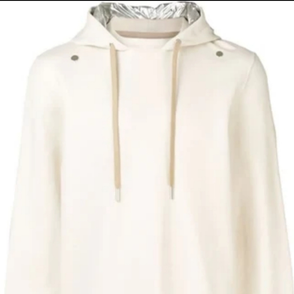Zilver 100% Organic cotton creme Unisex Hoodie size small. Made in UK - Picture 4 of 6